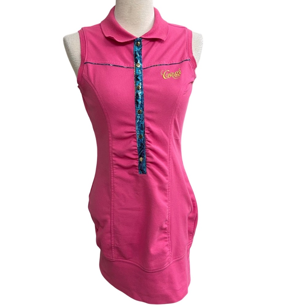 COOGI WOMANS DRESS Sz medium pink retro sleeveless‎
